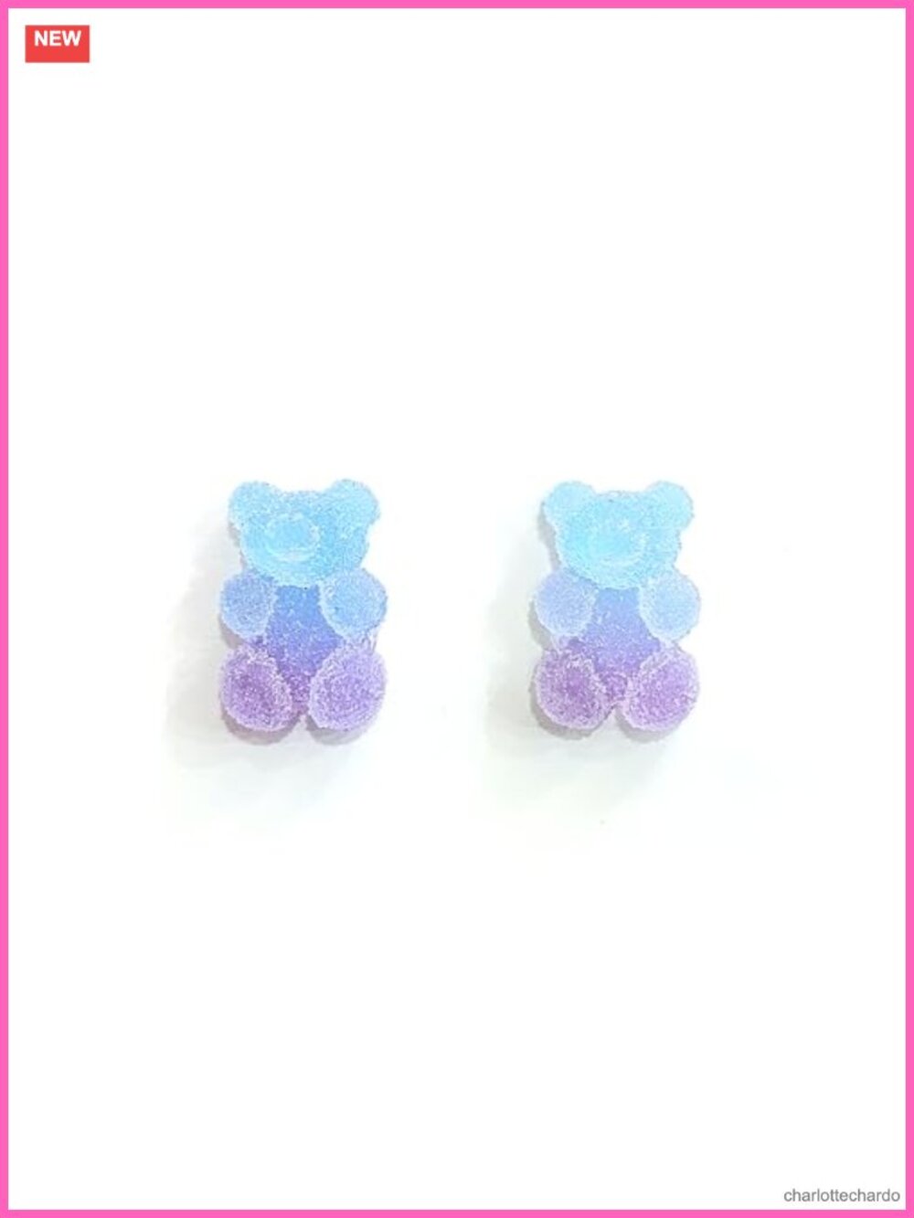 925 Silver Gummy Bear Stud Earrings for Women Teens